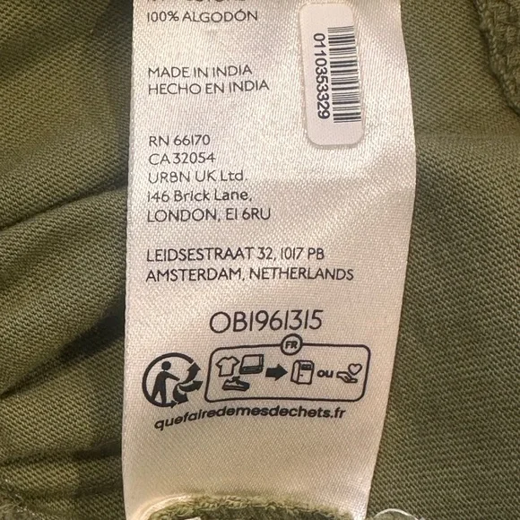 Anthropologie Lace Sleeve Ruffle Hem Crop Top Moss Green Medium - Picture 7 of 9